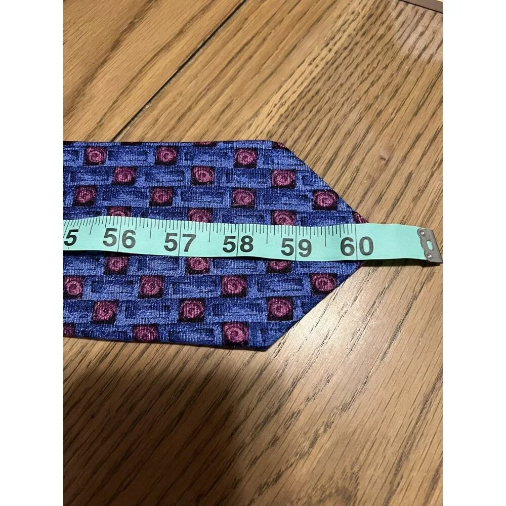 Men’s 100% silk CHARLESTON blue/burgundy/black tie‎ Made In Italy